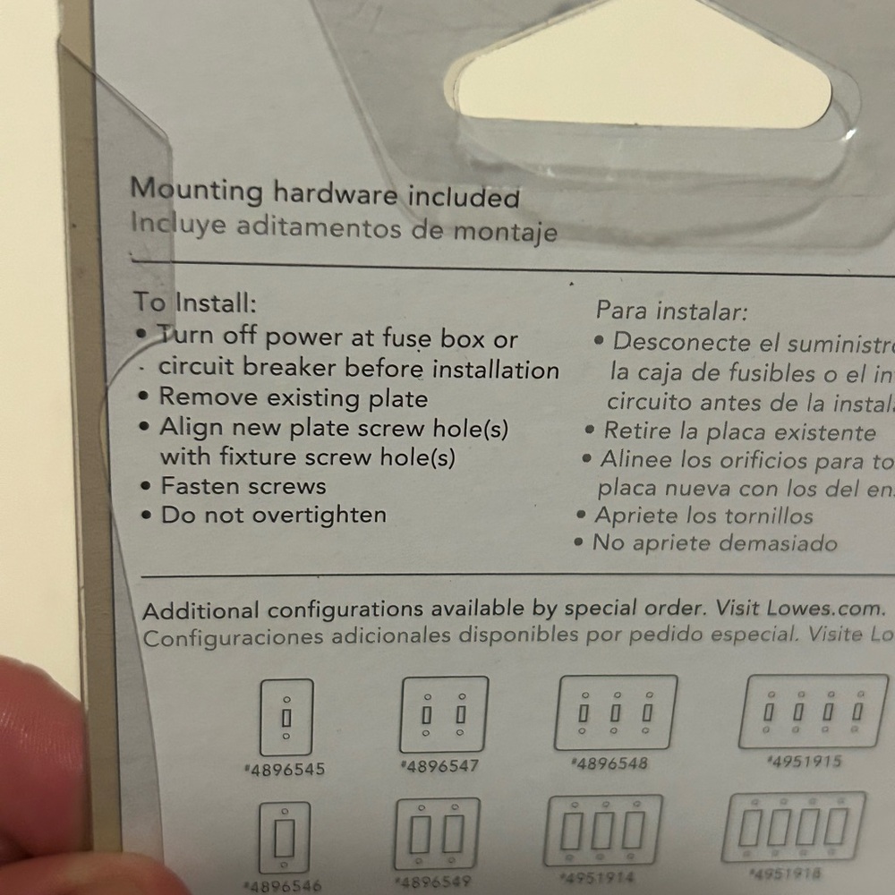 Allen + Roth Weather White Finish Light Switch Cover - Picture 3 of 4